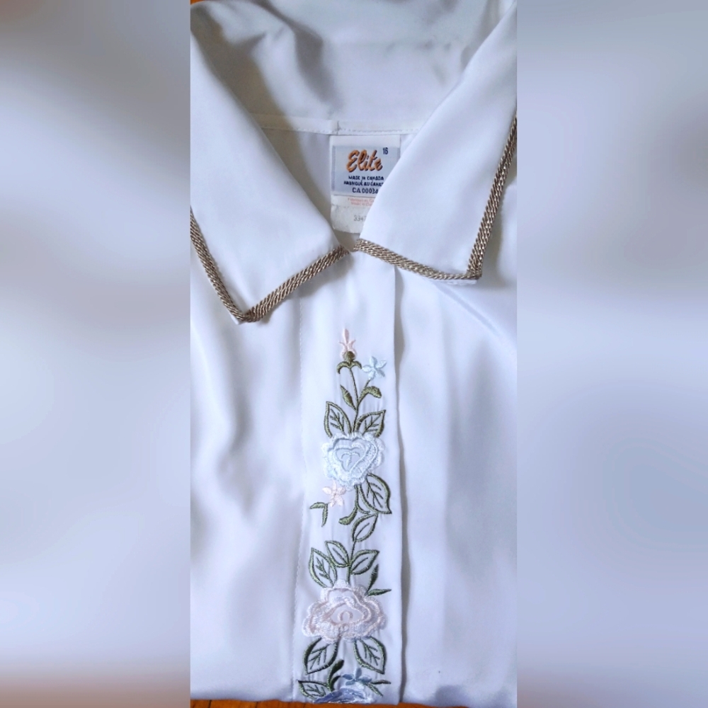 Vintage White Embroidered Shirt